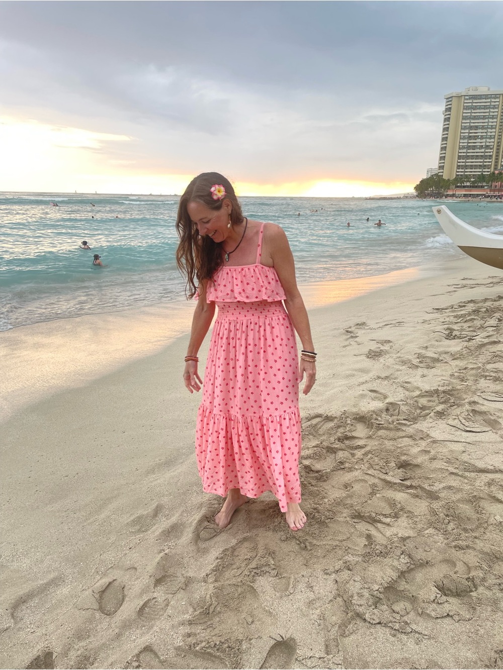 Nuuly Smocked Ruffle Tiered Midi Sundress